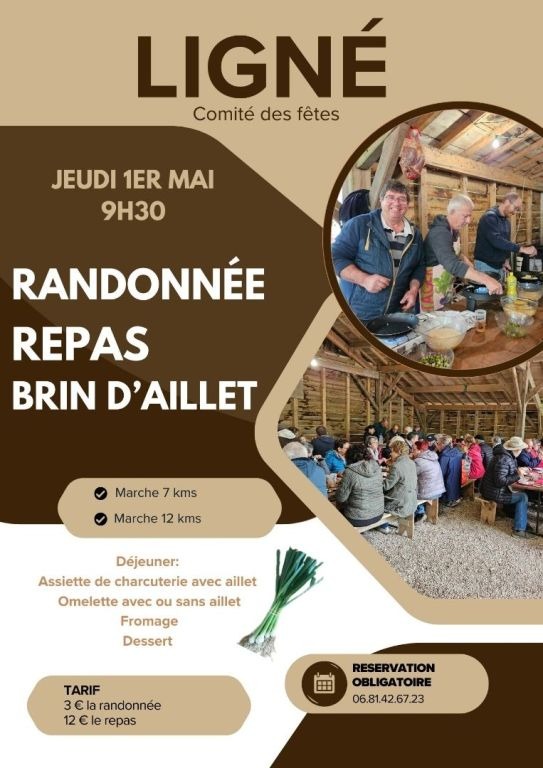 Randonnée et repas brin d'aillet_Ligné