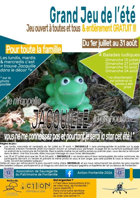 Grand jeu de l'été avec Jacquille la grenouille_Fontenille