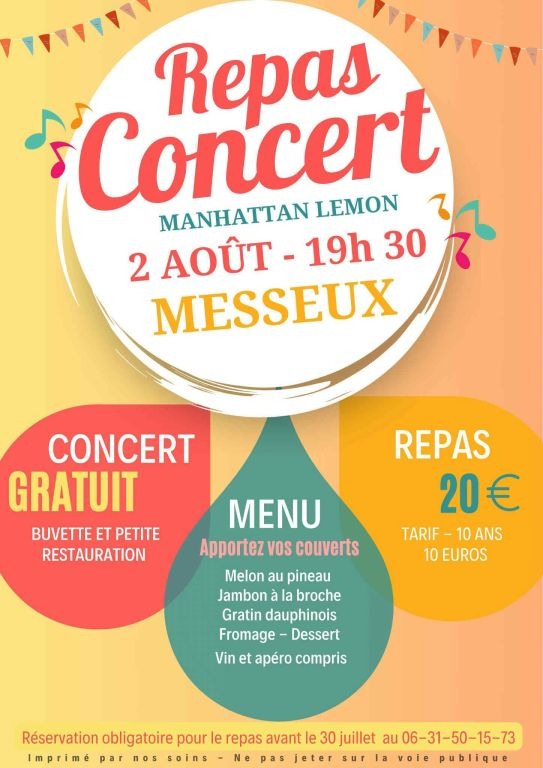 Repas concert Manhattan Lemon_Nanteuil-en-Vallée