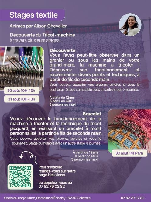 Stage textile avec Alison Chevalier_Cellettes