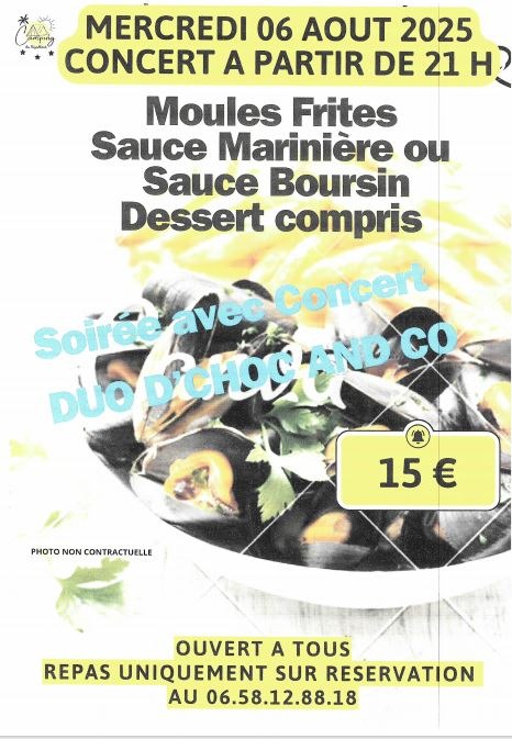 Soirée Moules frites sauce marinière ou sauce boursin_Condac