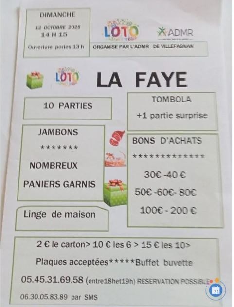 Loto de l'ADMR_La Faye