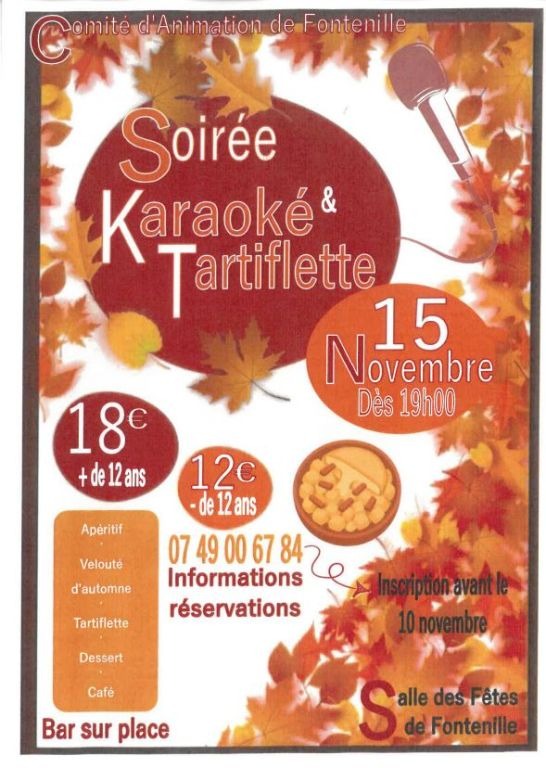 Soirée karaoké et tartiflette
