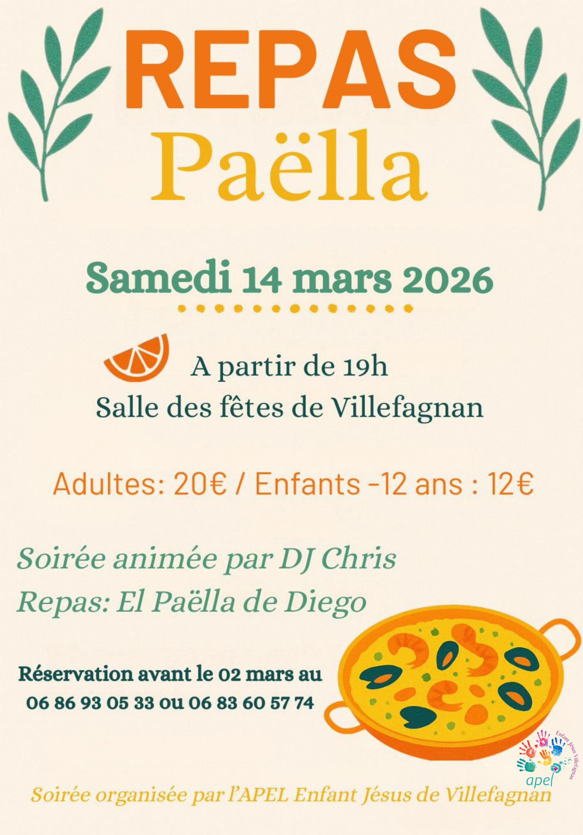 Soirée Paëlla Villefagnan