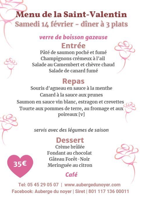 Menu de la St Valentin_Londigny