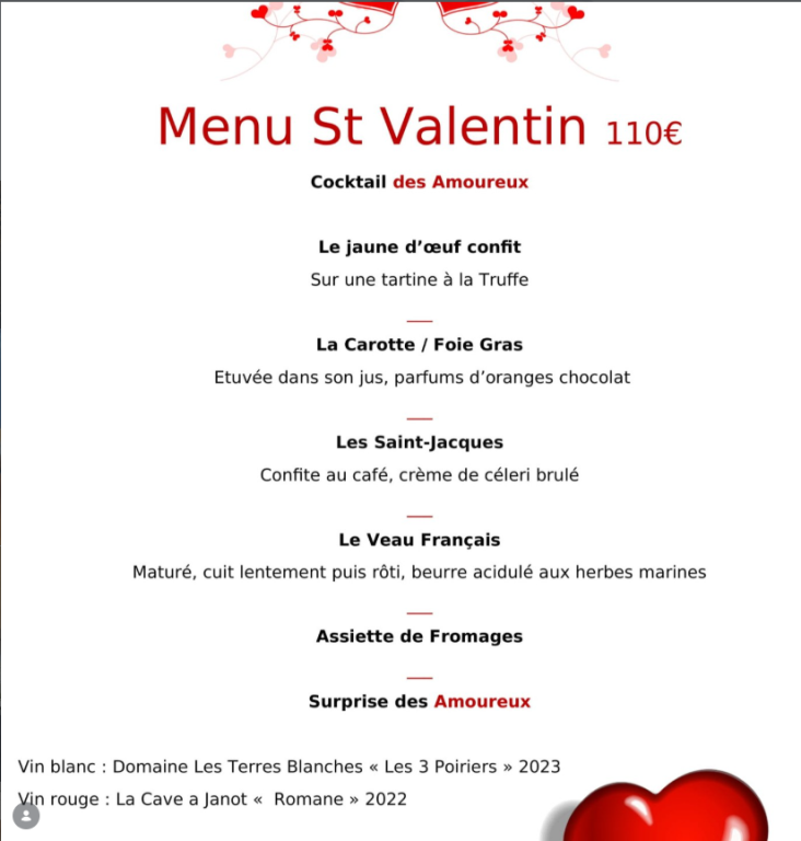Menu de la St Valentin_Tusson