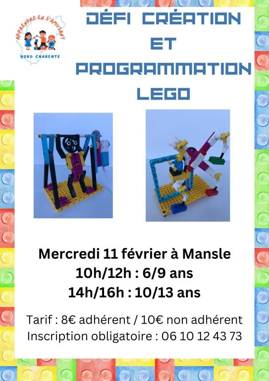 Défi création et programmation légo_Mansle-les-Fontaines
