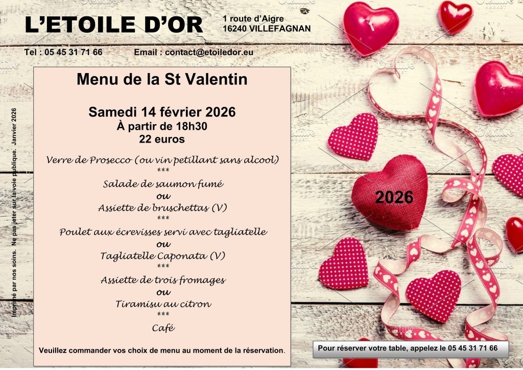 Menu de la St Valentin_Villefagnan