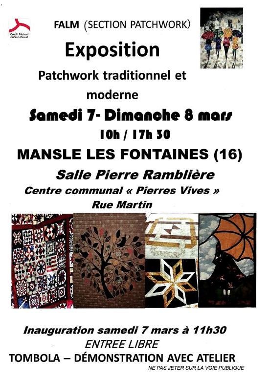 Exposition patchwork et moderne_Mansle-les-Fontaines