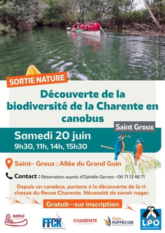 Découverte de la biodiversité de la Charentes en canobus_Saint-Groux