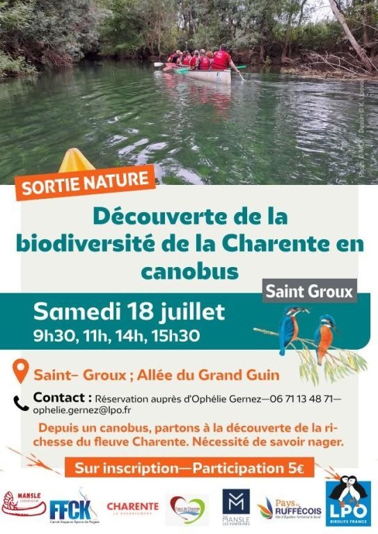 Découverte de la biodiversité de la Charentes en canobus_Saint-Groux
