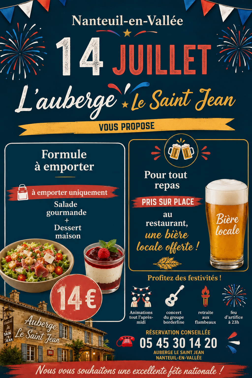 Fête Nationale au restaurant_Nanteuil-en-Vallée