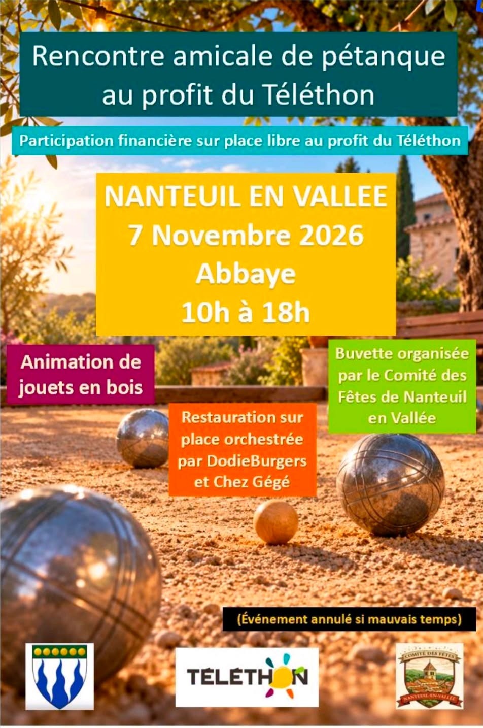 Rencontre amicale de pétanque_Nanteuil-en-Vallée
